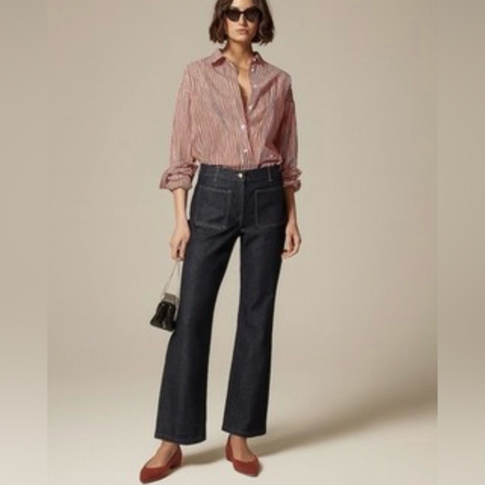 J. Crew High Rise Kick Out Jean Sailor Pockets 26 NWT